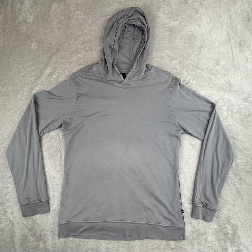AETHER Hoodie Men M Gray Lightweight Jersey Pullover Long Sleeve Minimalist READ